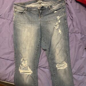 Torrid Distressed Skinny Jeans in Blue